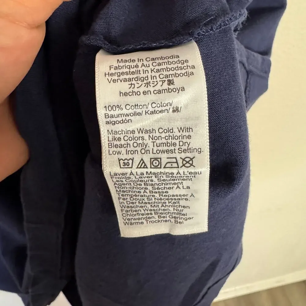 J.Crew Untucked Sueded Jersey Cotton Polo Shirt Men L Blue BW395 Pullover Button